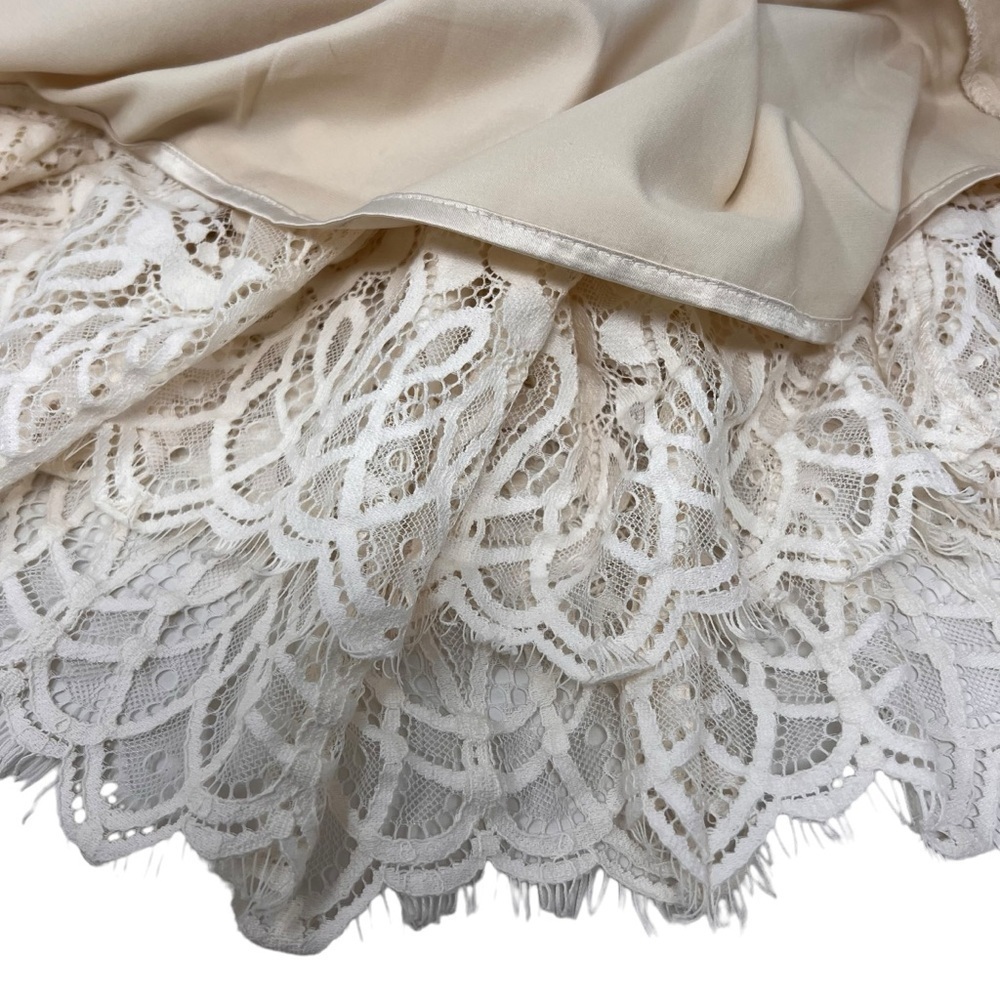 Anthropologie Floreat Ivory Manon Lace Sleeveless Overlay Dress Dress Size 4 - Picture 12 of 15